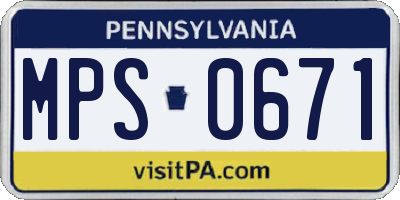 PA license plate MPS0671
