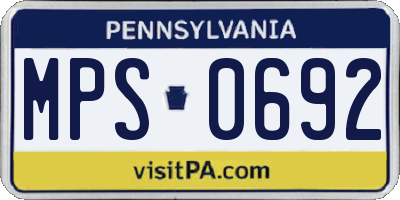 PA license plate MPS0692