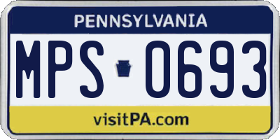 PA license plate MPS0693