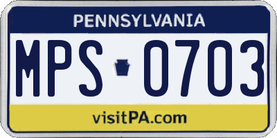 PA license plate MPS0703