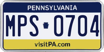 PA license plate MPS0704