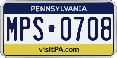 PA license plate MPS0708