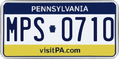 PA license plate MPS0710