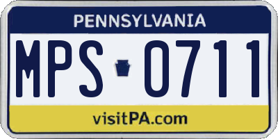 PA license plate MPS0711