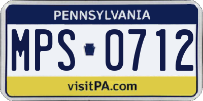 PA license plate MPS0712