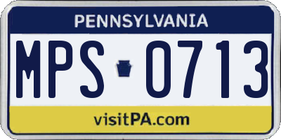 PA license plate MPS0713