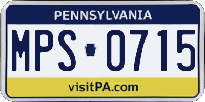 PA license plate MPS0715