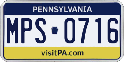 PA license plate MPS0716