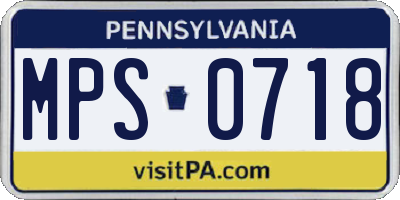 PA license plate MPS0718
