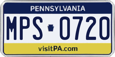 PA license plate MPS0720
