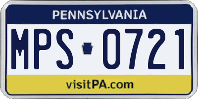 PA license plate MPS0721