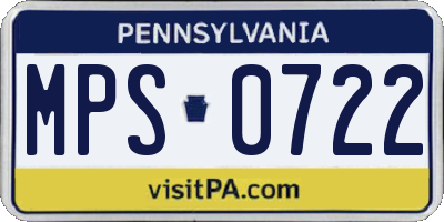 PA license plate MPS0722