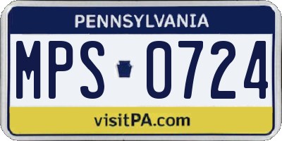 PA license plate MPS0724