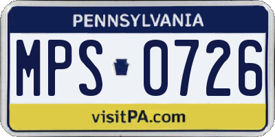 PA license plate MPS0726