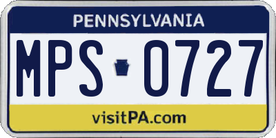 PA license plate MPS0727