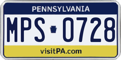 PA license plate MPS0728