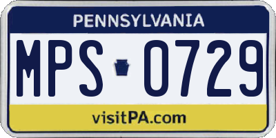 PA license plate MPS0729
