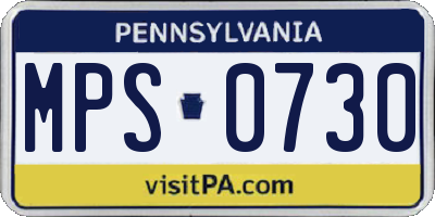 PA license plate MPS0730