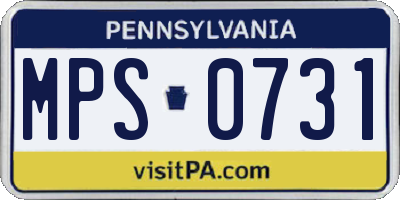 PA license plate MPS0731
