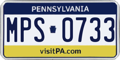 PA license plate MPS0733