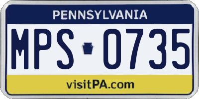 PA license plate MPS0735