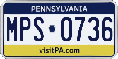 PA license plate MPS0736