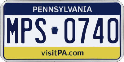PA license plate MPS0740