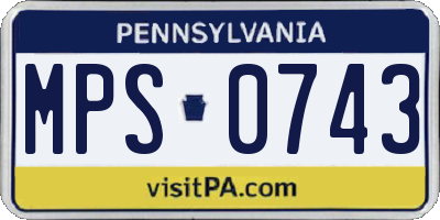 PA license plate MPS0743