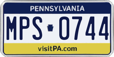 PA license plate MPS0744
