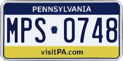 PA license plate MPS0748