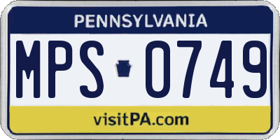 PA license plate MPS0749