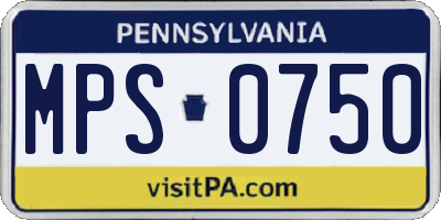 PA license plate MPS0750
