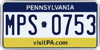 PA license plate MPS0753