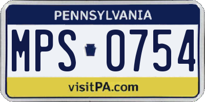 PA license plate MPS0754