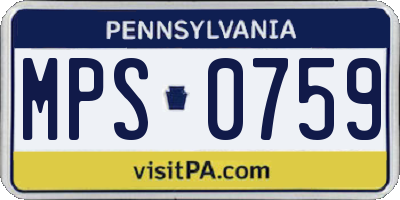 PA license plate MPS0759