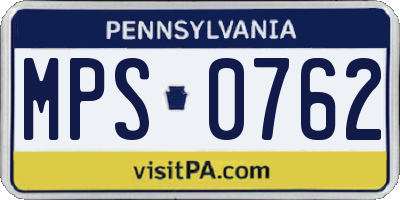 PA license plate MPS0762