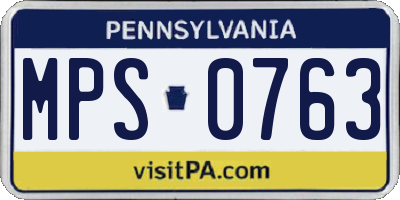 PA license plate MPS0763