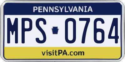 PA license plate MPS0764