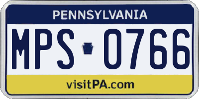 PA license plate MPS0766