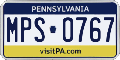 PA license plate MPS0767