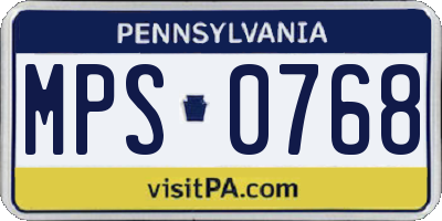 PA license plate MPS0768