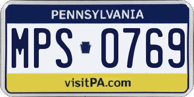 PA license plate MPS0769