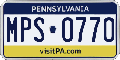 PA license plate MPS0770