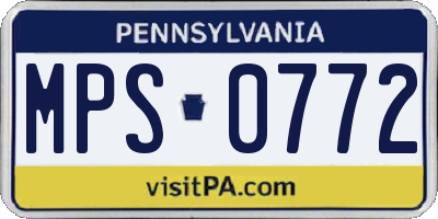 PA license plate MPS0772