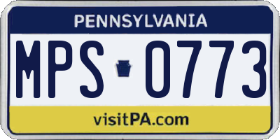 PA license plate MPS0773