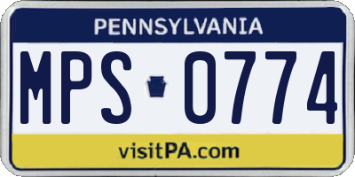 PA license plate MPS0774