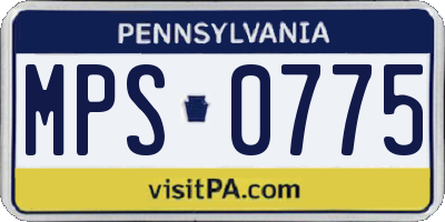 PA license plate MPS0775