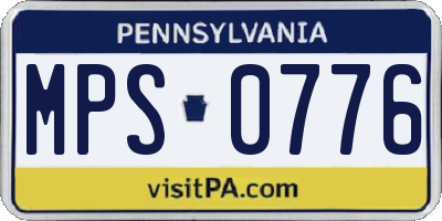 PA license plate MPS0776
