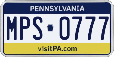 PA license plate MPS0777