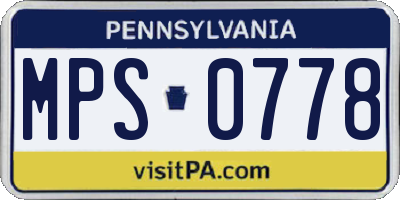 PA license plate MPS0778